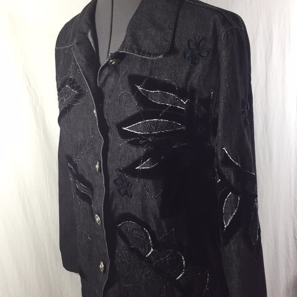 Step In Style Embellished Black Denim Jacket